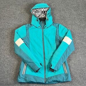 Body Glove Womens Teal Colorblock Insulated Winter Ski Jacket Hooded Size L NWOT